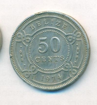 Белиз 50 центов 1974 год