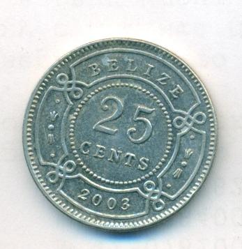 Белиз 25 центов 2003 год