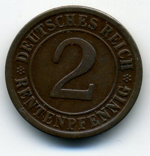 2 рентенпфеннига - Германия - 1924 A