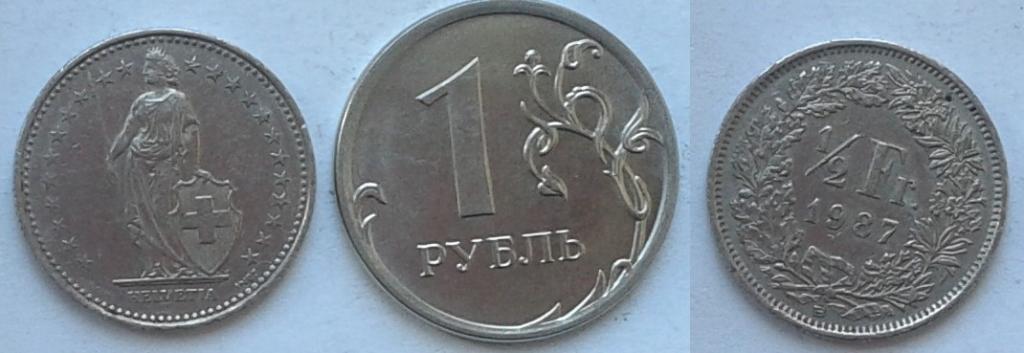 Швейцария. Пол франка, никель, 1987