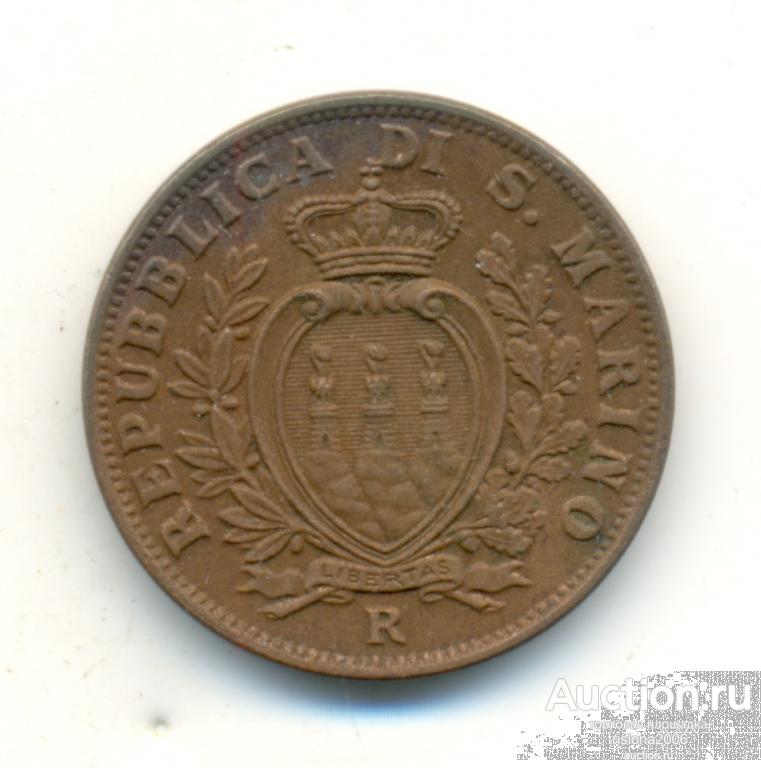 Сан-Марино: 10 чентЕзимо 1938-го года. Uncirculated.