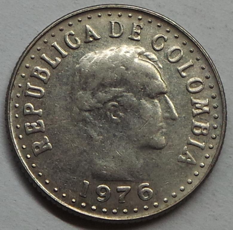 Колумбия 10 сентаво 1976 года КМ#253