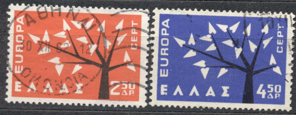 Греция 1962 г. Европа СЕПТ  серия  гашеная