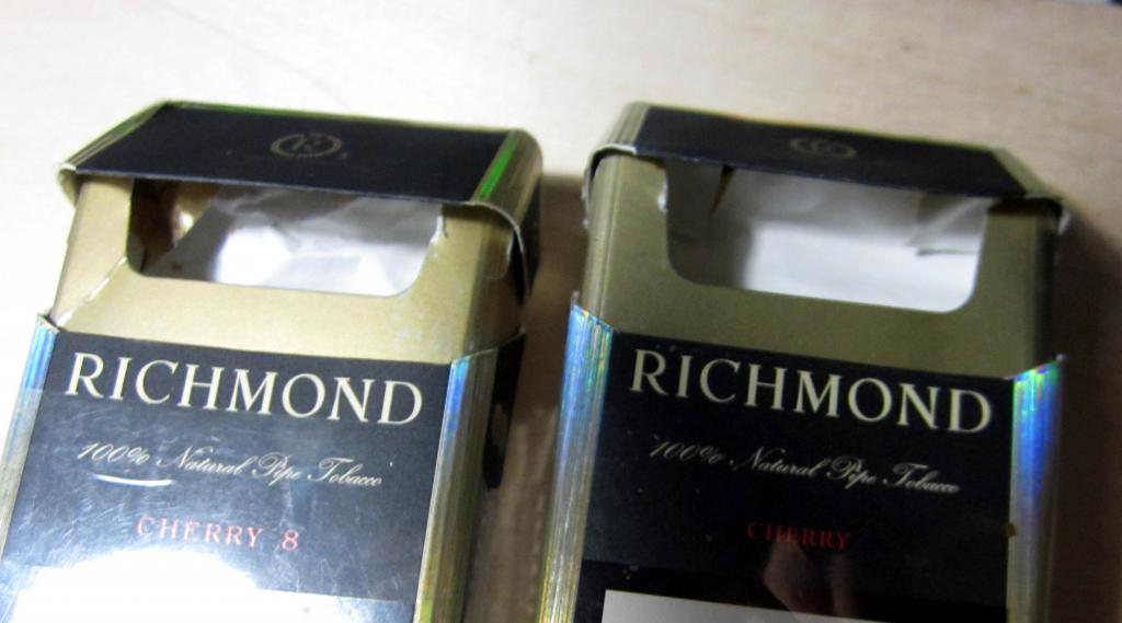 2 пачки от сигарет Richmond cherry и cherry 8 (стандарт) .