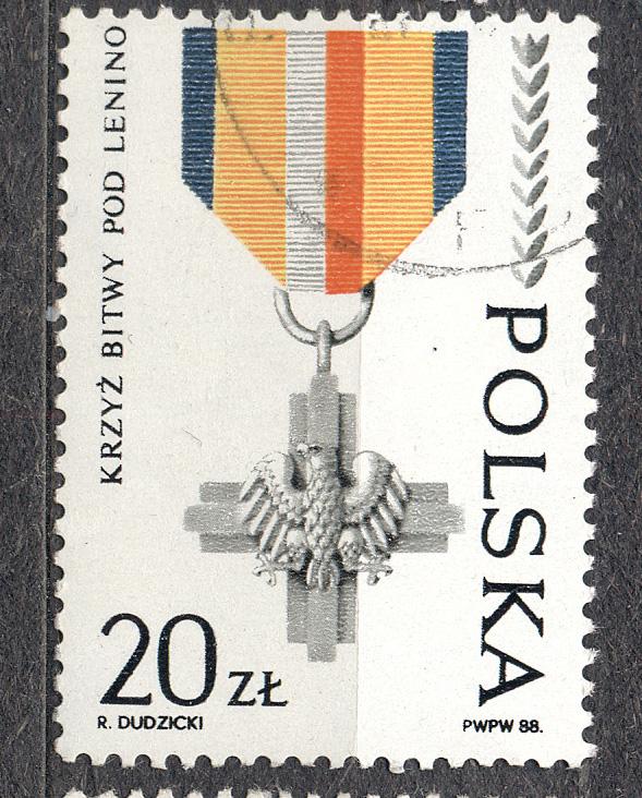 Польша 1988 г. Крест За битву под Ленино гашеная