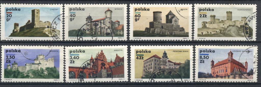 Польша 1971 г.  серия Польские города, Замки  гашеная