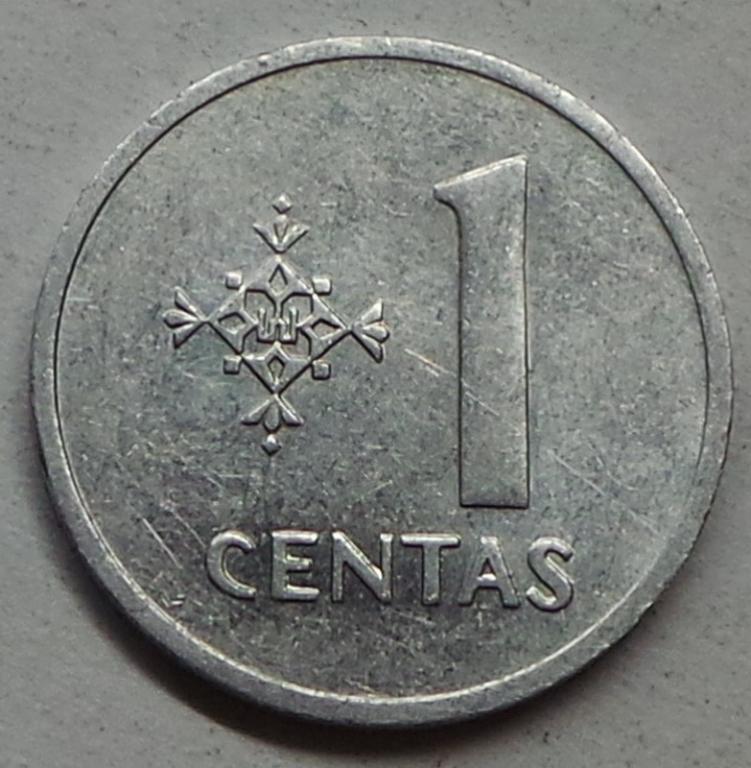 Литва 1 цент 1991 года (3) КМ#85