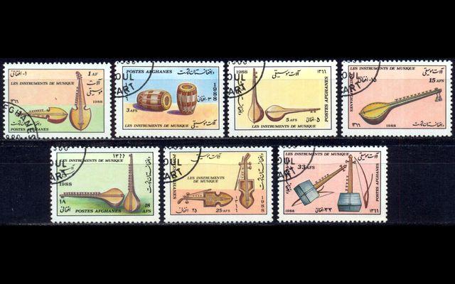 Афганистан 1987 Mi 1533-39 Музыкальные инструменты CTO 008/632