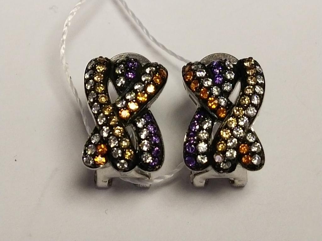 Серьги . Серебро. 925-я проба. Фионит. 10.