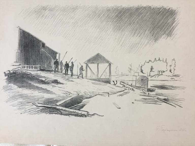 Горощенко Г.Т. (1899-1974) "Сплав леса" (1935)