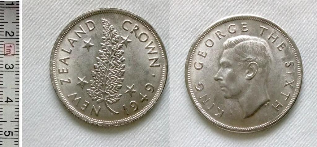 Новая Зеландия,1 крона 1949 год,никель,посеребрение,Копия!