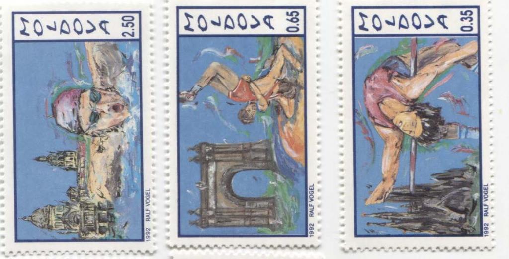 1992.Молдавия.Олимпиада в Барселоне 5м.2 скана.**