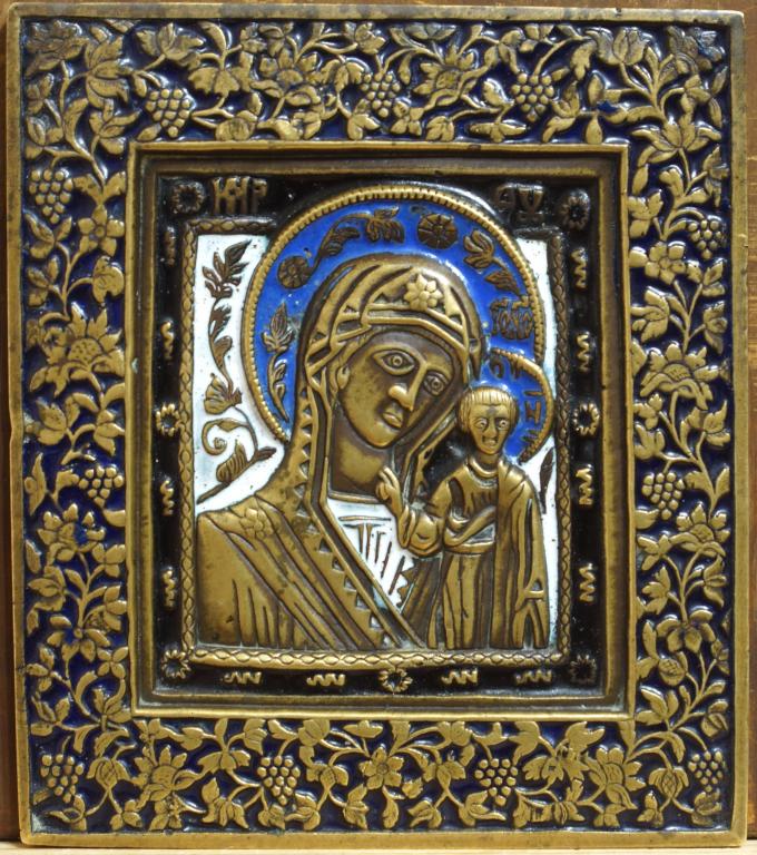 Икона - пластика «Казанская Божья Матерь» 4 цвета эмали