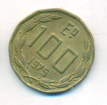 Чили 100 эскудо 1975 г. KM#202 Кондор