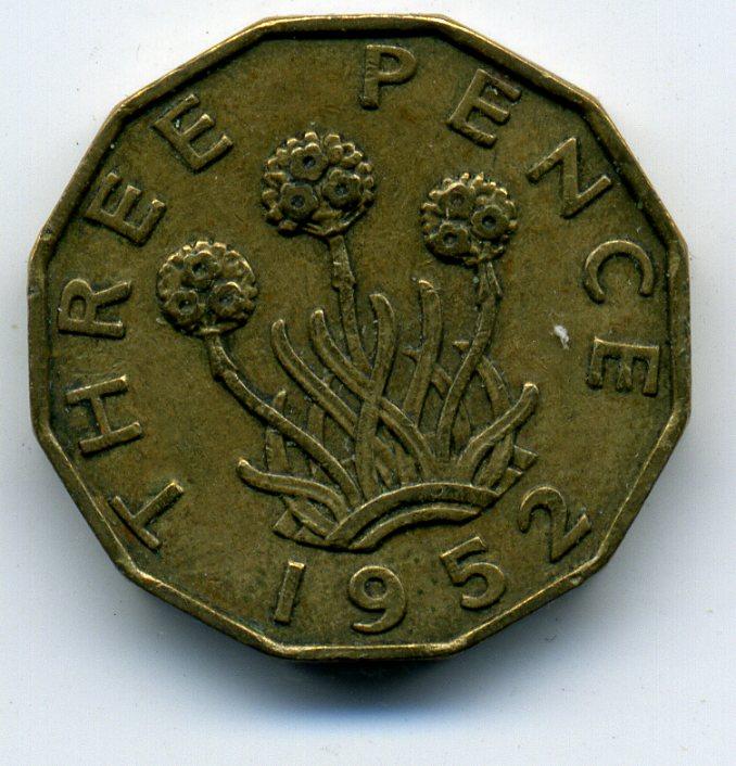 3 пенса - Великобритания - 1952 - Георг VI