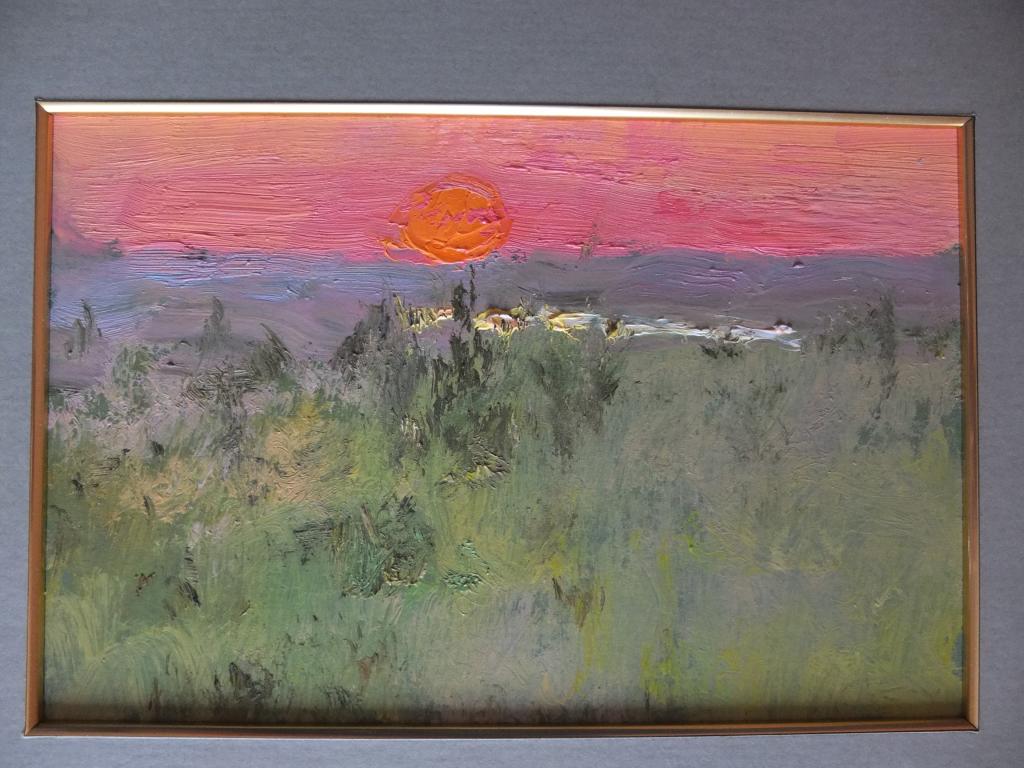 картина Красно Солнышко,картон,масло