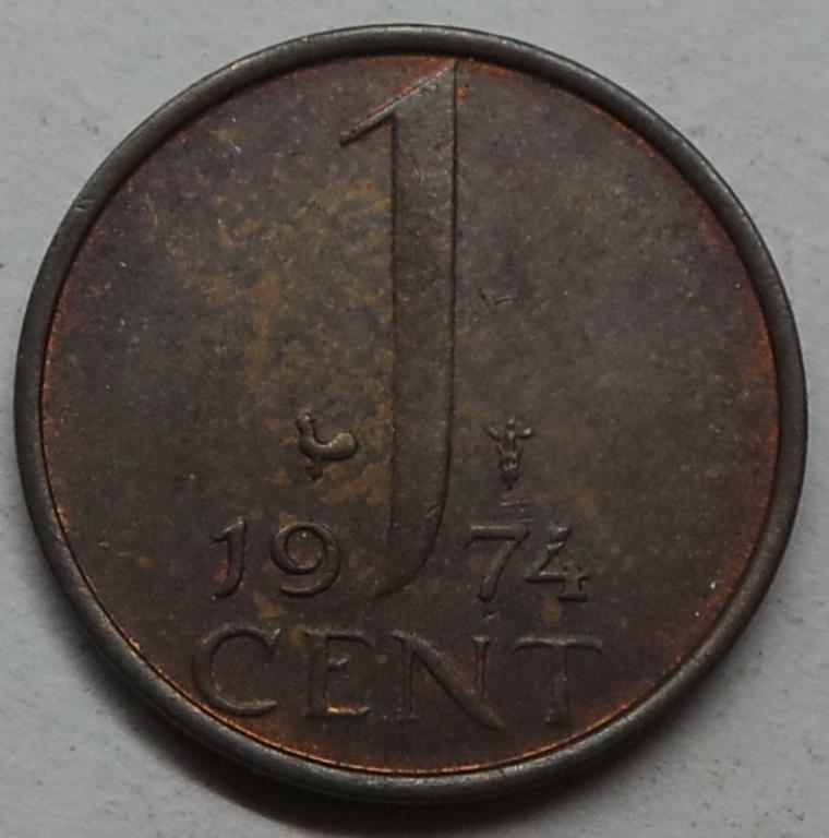 Нидерланды 1 цент 1974 года (1) КМ#180
