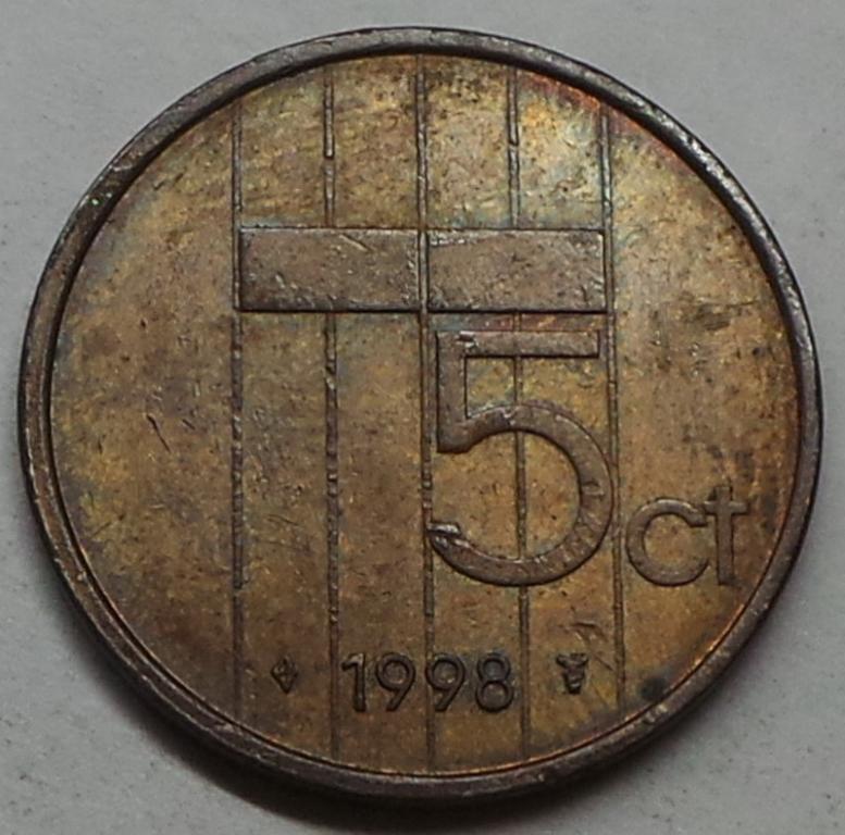 Нидерланды 5 центов 1998 года КМ#202