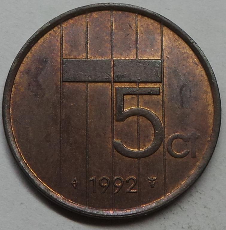 Нидерланды 5 центов 1992 года (1) КМ#202