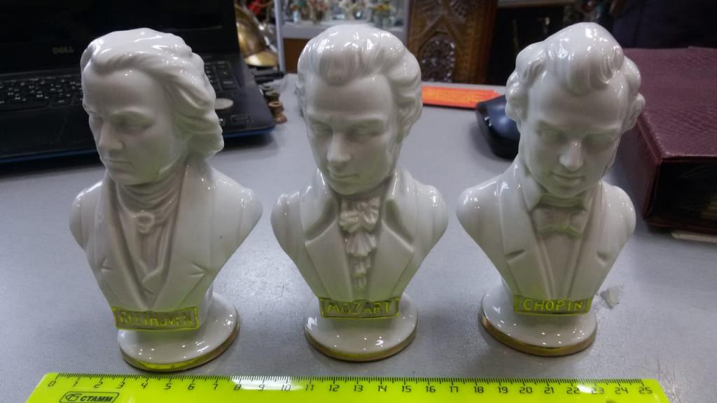 фарфоровые бюсты Бетховен,Моцарт,Шопен