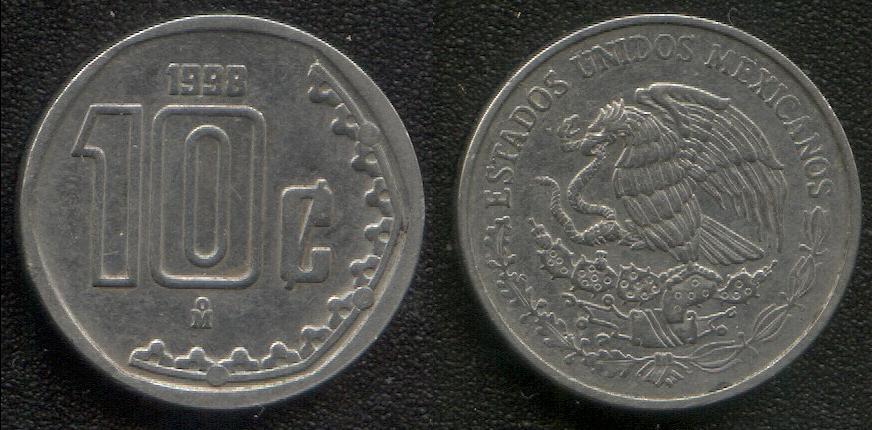 (476)Мексика - 10 сентаво(1998), сталь, KM#547