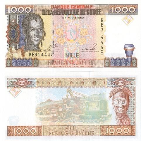 Гвинея 1000 франков 1998 P37 пресс unc