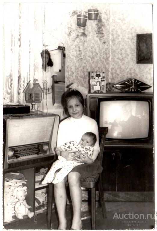 е/ ФОТО Интерьер Радиола Телевизор Дети Быт 1984 г. СССР 11х17