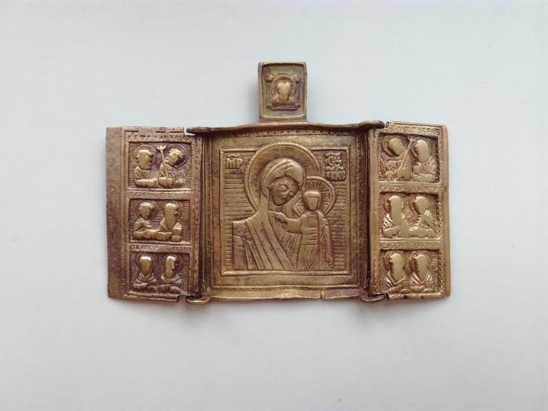 Складень " Казанская Пресвятая Богородица ". 18 век.