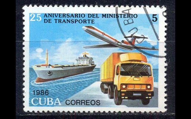 Куба 1986 Mi 3031 25 лет министерству транспорта CTO 008/788