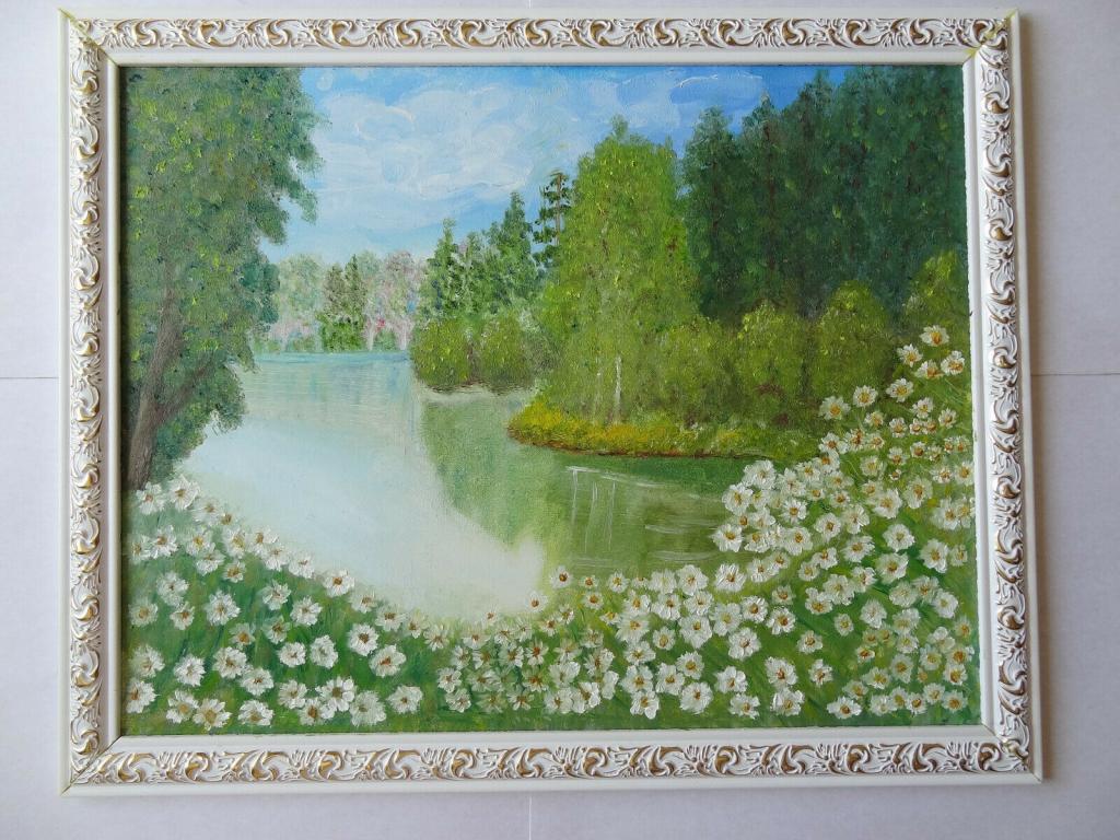 Пейзаж. Картина, оргалит, масло, размер по раме 40 на 50 см