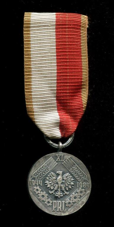 ПОЛЬША (ПНР). МЕДАЛЬ "40 лет Народной Польше". 1984г. Оригинал. 