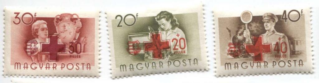 1946.Венгрия.Красный крест.надпечатки 3 из 6.*