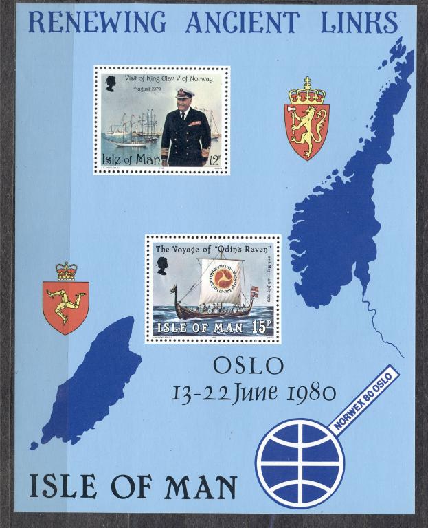 Мэн (Великобритания) 1980 г.  блок Филвыставка в Осло негашеная**