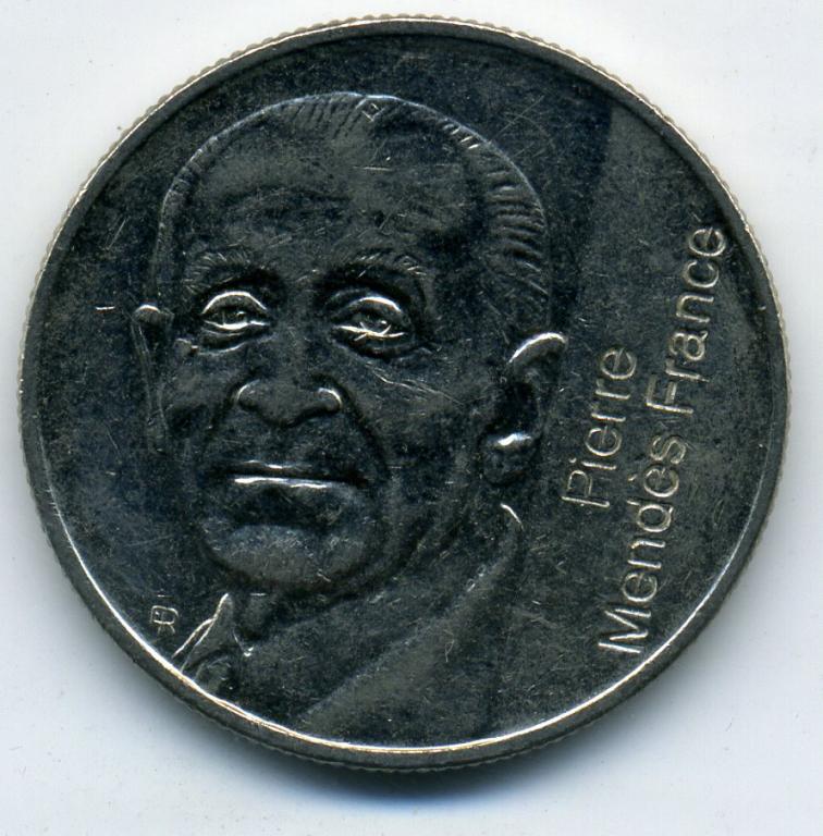 5 франков - Франция - 1992 - Пьер Мендес-Франс