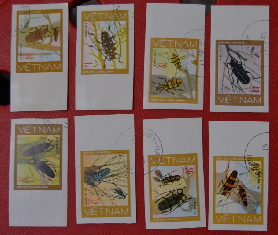 Вьетнам 1977 год    Фауна, Насекомые Жуки без  зубцов  # 910-917 СТО