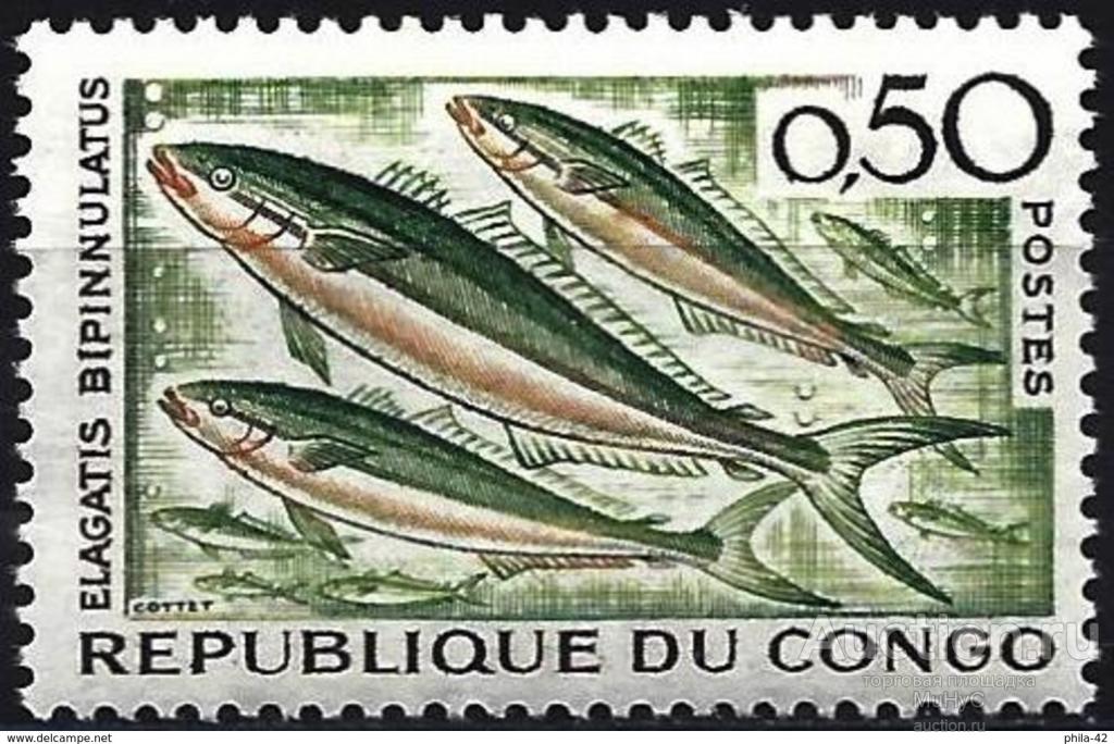 Конго 1961 Фауна , рыбы ( марка из серии )