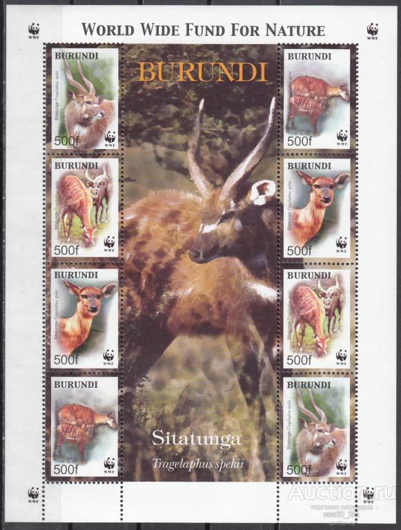 Бурунди 2004 антилопа ситатунга Mi1867-1870 MNH лист