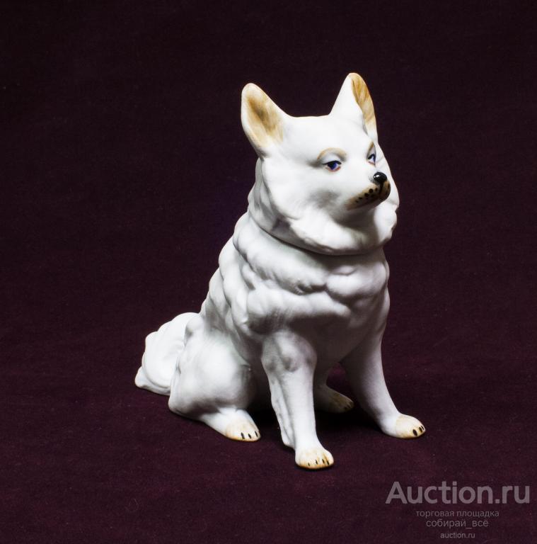 Шкатулка Собака, бисквит, Россия, 1990 г, размер 11х5х10,5 см