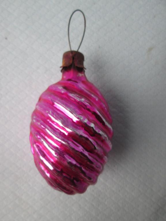 Ёлочная игрушка витушка розовая винтаж СССР