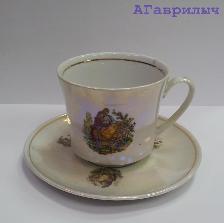 Чайная (кофейная) пара Чашка и блюдце Фарфор Югославия