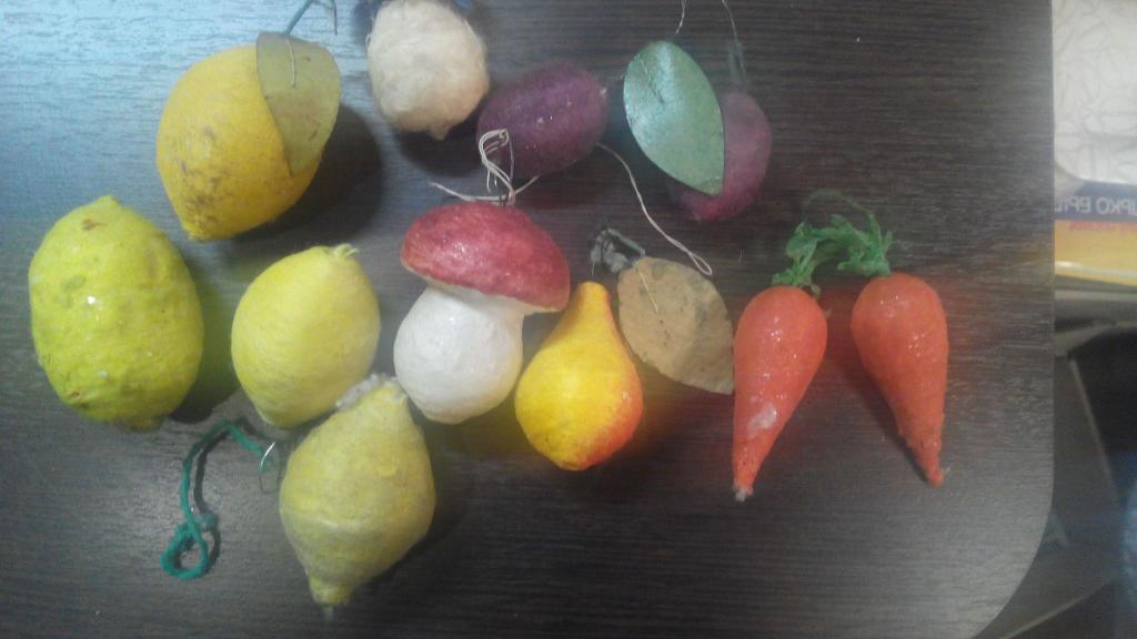 Ёлочные Игрушки Папье-Маше - одним лотом 9 шт СССР 40-50 годы 