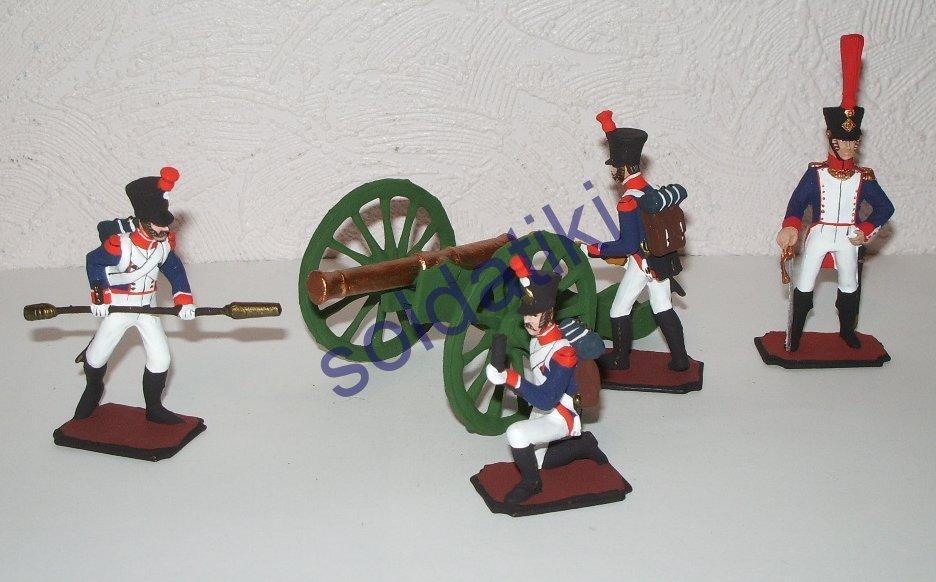 Наполеоновские войны. Французская артиллерия. Военно-историческая миниатюра. Набор.