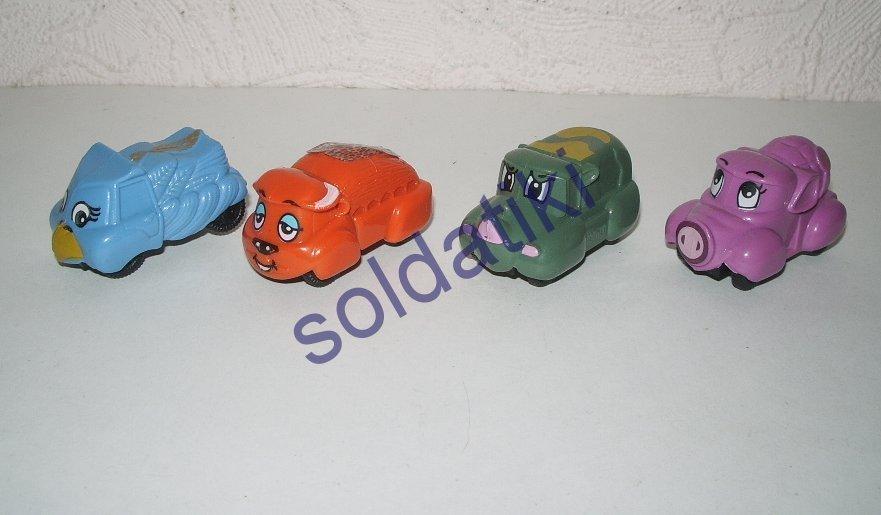 Машинки-звери. Tierfahrzeuge K97. Серия машинок из киндер-сюрприза Ferrero