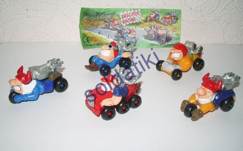 Гонки драгстеров. Dragster Racing. Серия машинок из киндер-сюрприза Ferrero 