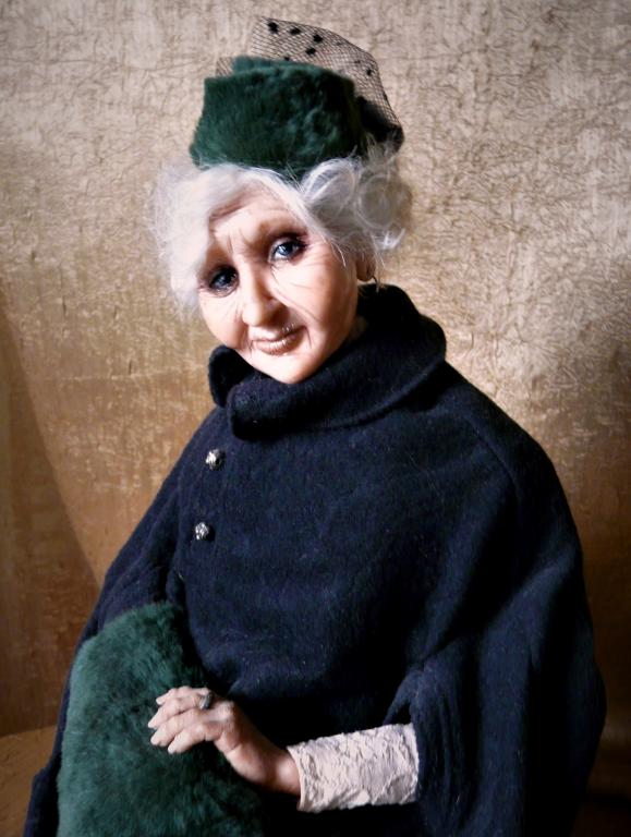 Авторская Коллекционная кукла. "Старушка Ревекка". Сертификат.