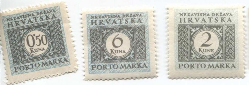 1943-44.Хорватия.3 портомарки.*