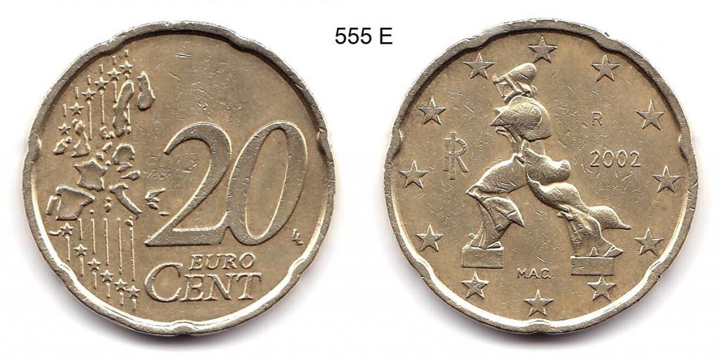 20 евроцентов. Италия. 2002 год.
