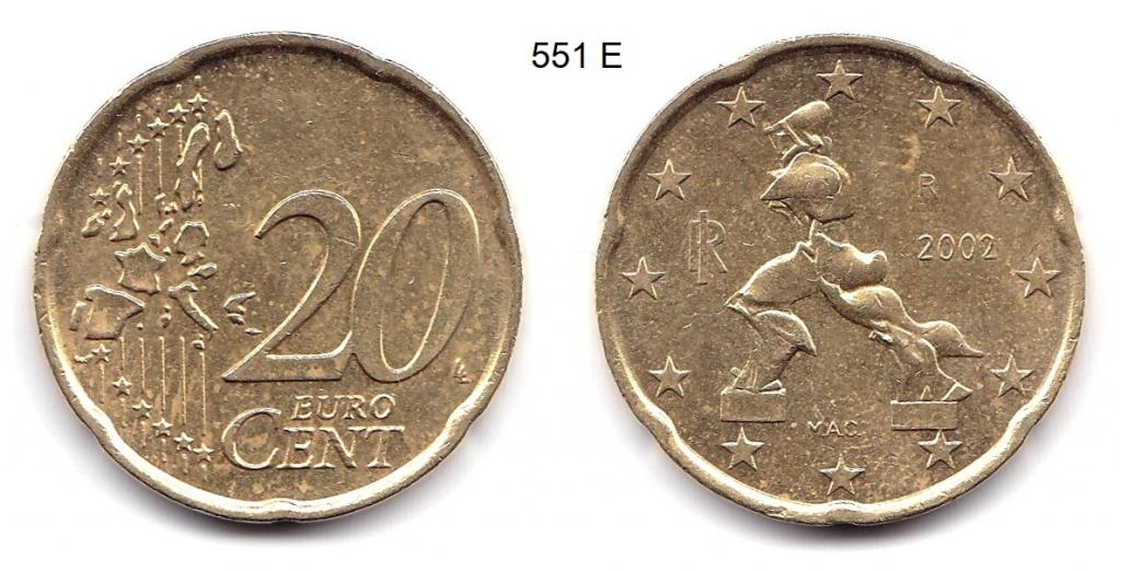20 евроцентов. Италия. 2002 год.