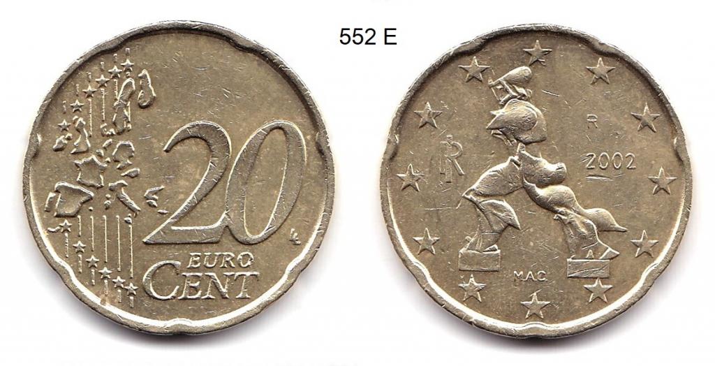 20 евроцентов. Италия. 2002 год.