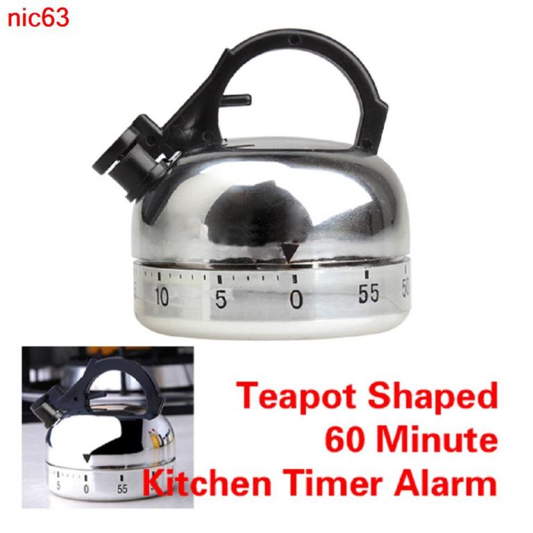 Кухонный механический таймер из нержавеющей стали с сигналом Чайник 
